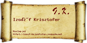 Izsóf Krisztofer névjegykártya