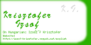 krisztofer izsof business card